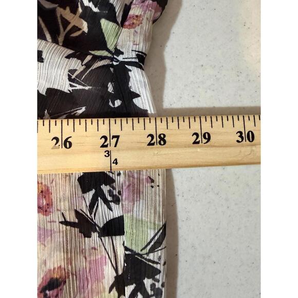 Torrid Crinkle Chiffon Raglan Tie Front Blouse Womens 3X Black Peasant Flowy - Picture 8 of 10